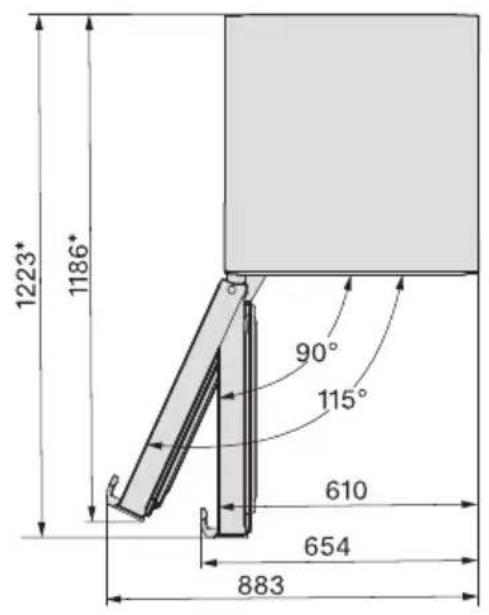 MIELE FNS 4382 D - Dimensions d'installation/ Vue de dessus - 2