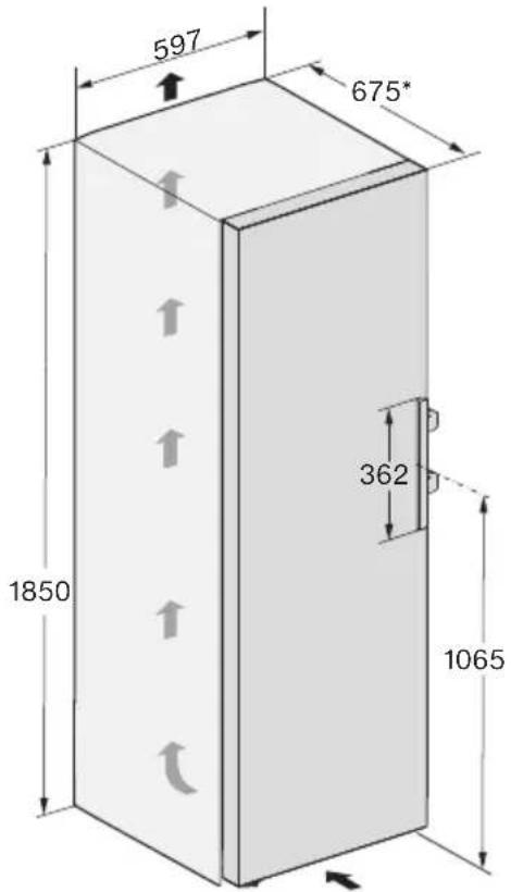 MIELE FNS 4382 D - Dimensions d'installation/ Vue de dessus - 1