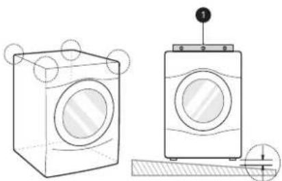 LG WM6998HVA - Mise au niveau de la laveuse - 1