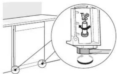 LG LDPH5554S - Ajuste de las patas de nivelación delanteras - 1