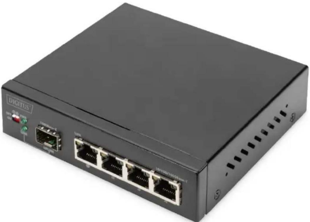 Digitus DN-80120 - Commutateur Réseau Gigabit 4 Ports, 1 SFP Uplink - 1