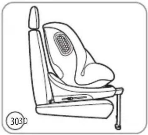 Burigotto Boavista Spin - Instalación de la silla de seguidad infantil orientada hacía delante usingla fijación ISOFIX + la pata de apoyo (apto para niños de 76 a 105 cm de alta) - 1