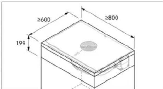 BORA M Pure - Dimensions minimales du meuble - 1