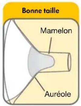 Bonne taille Mamelon Auréole