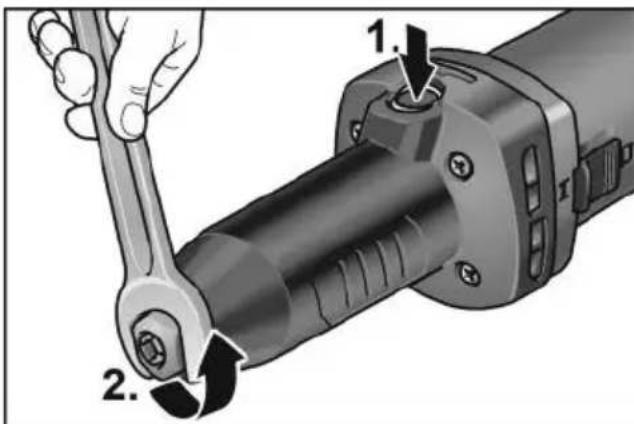 Flex DGE 8-32 - Abrazivo instrumentu ievietošana un nomaina - 1