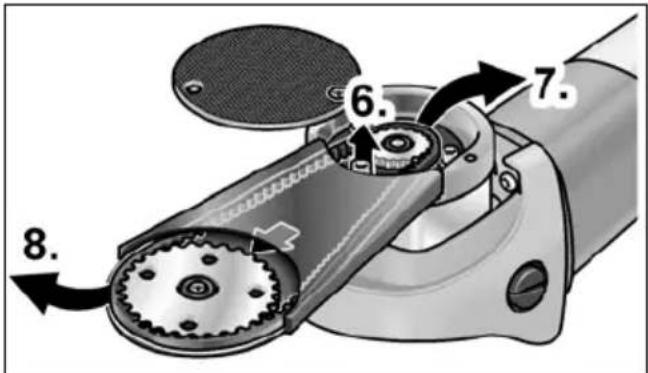 Flex SFE 8-2 115 - Sostituzione della cinghia dentata - 3