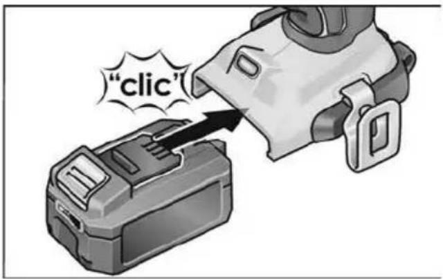 Flex DW 45 18.0-EC - Inserting/replacing the battery - 1