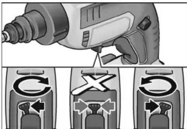 Flex DW 45 18.0-EC - Ρύθμιση της κατεύθυνσης περιστροφής - 1
