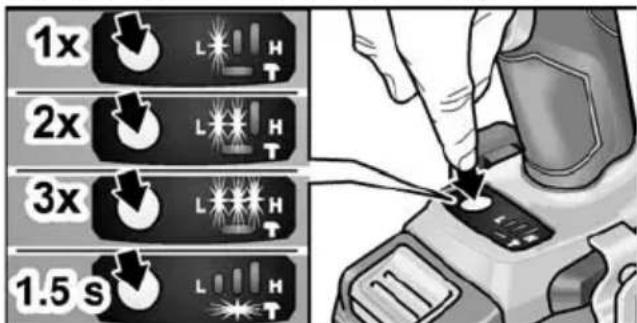 Flex PD 2G 18.0-EC - Werkplekverlichting in-/uitschakelen - 1