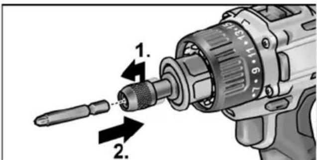 Flex PD 2G 10.8-EC - Inserimento dell'utensile - 1