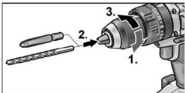 Flex DD 2G 18.0-EC - Inserimento dell'utensile - 1