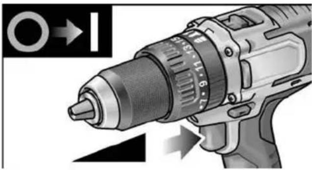 Flex DD 2G 18.0-EC - Elektrowerkzeug einschalten - 1