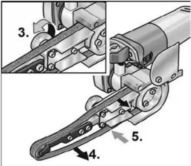 Flex BRE 8-4 INOX Set - Attaching or changing the sanding belt - 2