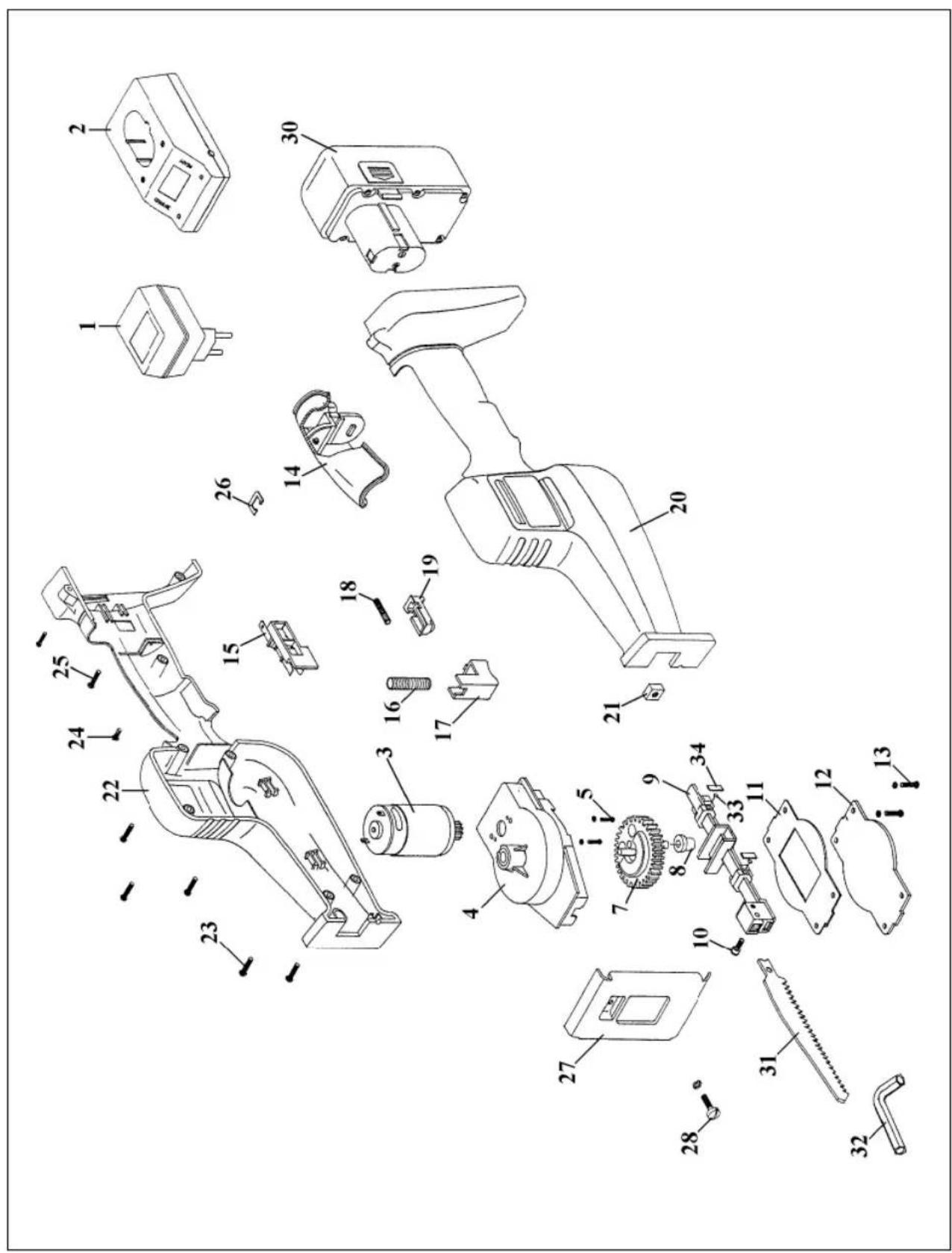 EINHELL AMS 14 4 - Ersatzteilzeichnung Akku-Multisäge AMS 14,4 Art.-Nr.: 45.192.00 I.-Nr.: 91018 - 1