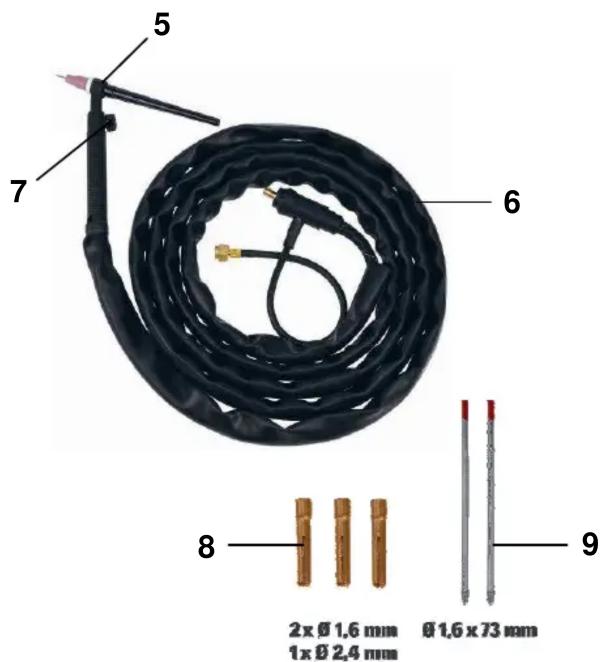 5 7 6 8 2x Ø 1,6 mm 1x Ø 2,4 mm Ø 1,6 x 73 mm 9