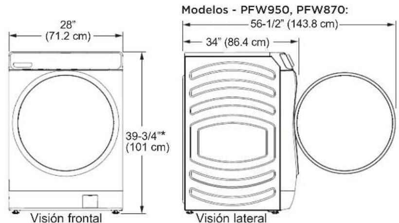 GE PFW870SPVRS - DIMENSIONES DE LA LAVADORA - 1