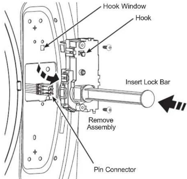 GE PFW870SPVRS - REMOVE LOCK ASSEMBLY AND INSTALL ON OPPOSITE SIDE OF WASHER (CONTINUED) - 1