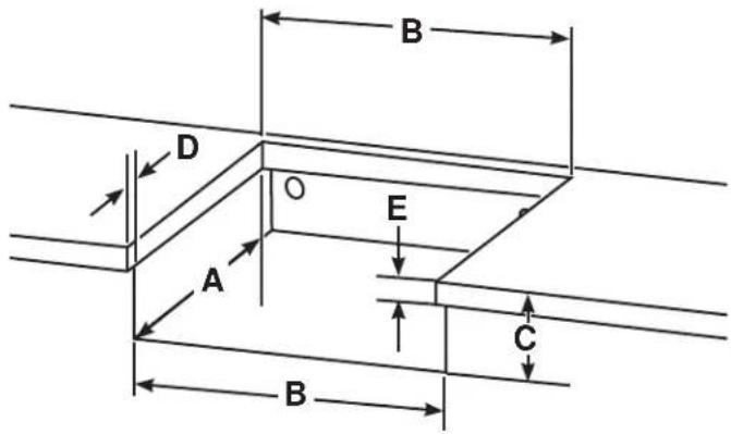 GE Profile PLU621RWSS - DIMENSIONES DE LOS ESPACIOS LIBRES DE LOS GABINETES Y LA ENCIMERA - 1