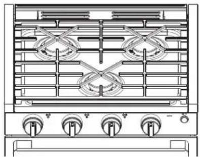 GE Profile PLD617RWSS - Orientation des grilles des brûleurs - 1