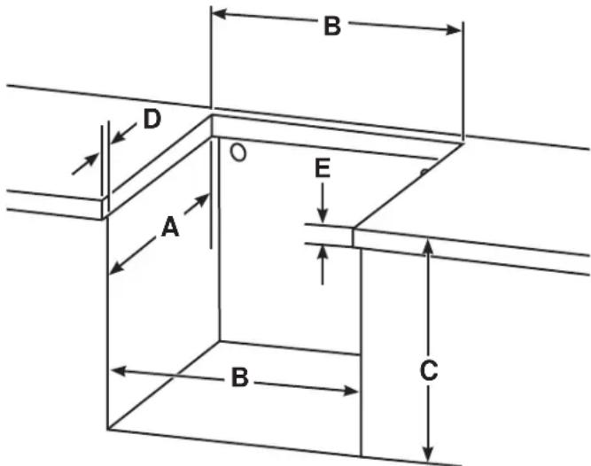GE Profile PLD621DWBB - DIMENSIONES DE LOS ESPACIOS LIBRES DE LOS GABINETES Y LA ENCIMERA - 1