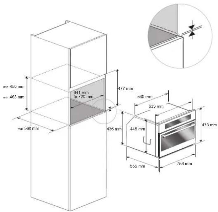 Fulgor Milano FCLSO 7510 TEM BK - CORTE Y DIMENSIONES 30" - 2