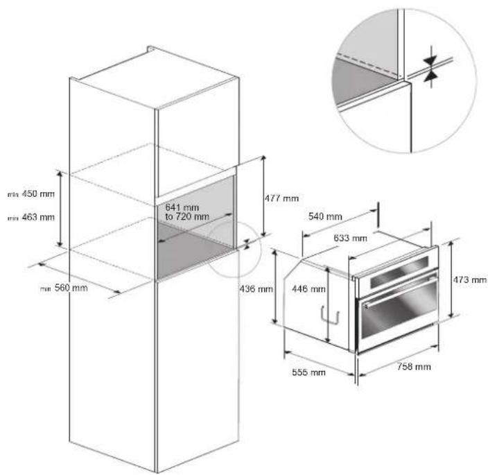 Fulgor Milano FCLSO 7510 TEM BK - DECOUPE ET DIMENSIONS 30" - 2