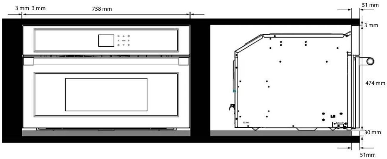 Fulgor Milano FCLSO 7510 TEM BK - INSTALLATION DE MONTAGE ENCASTRÉ - 2