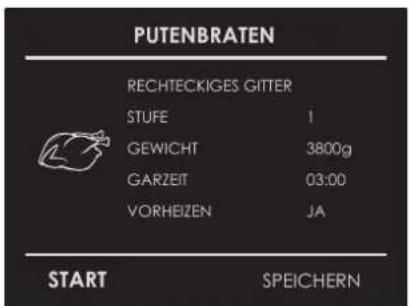 Fulgor Milano FCLSO 7510 TEM BK - Ein voreingestelltes Rezept auswählen: - 1