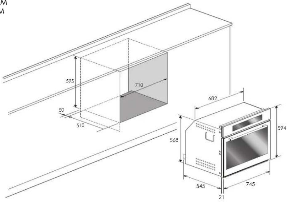 Fulgor Milano FCLMO 7510 TEM BK - AUSSCHNITT &amp; ABMESSUNGEN 75 cm - 1