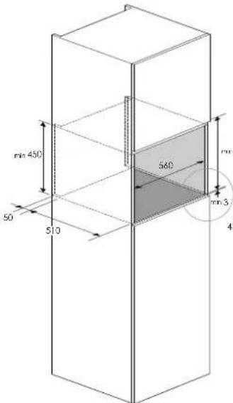 Fulgor Milano FCLMO 7510 TEM BK - CUTOUT &amp; DIMENSIONS 60 cm - 2