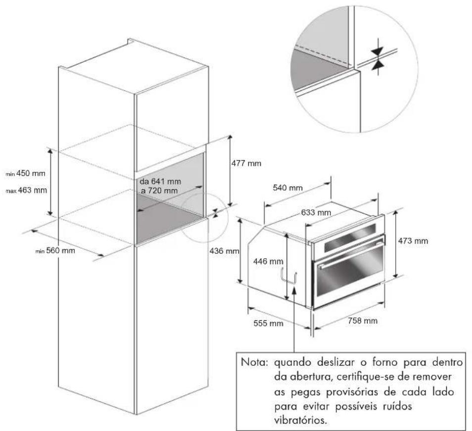Fulgor Milano FCLMO 7510 TEM BK - ESPAÇO E DIMENSÕES 30" - 2