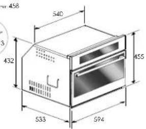Fulgor Milano FCLMO 7510 TEM BK - AUSSCHNITT &amp; ABMESSUNGEN 60 cm - 4