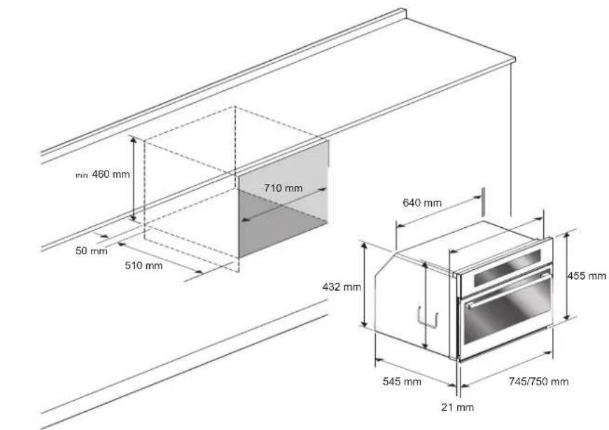 Fulgor Milano FUTGMO 4505 MT GBK - Encastrement du four - 4