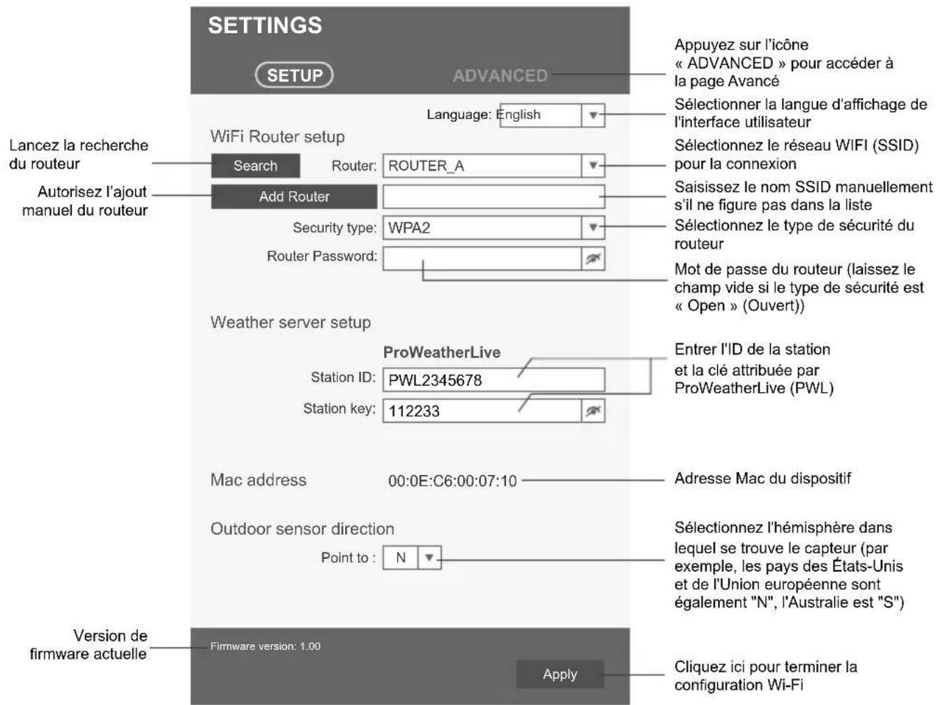 BRESSER WIFI 4Cast PRO - CONFIGURER LA CONNEXION AU SERVEUR MÉTÉO - 1