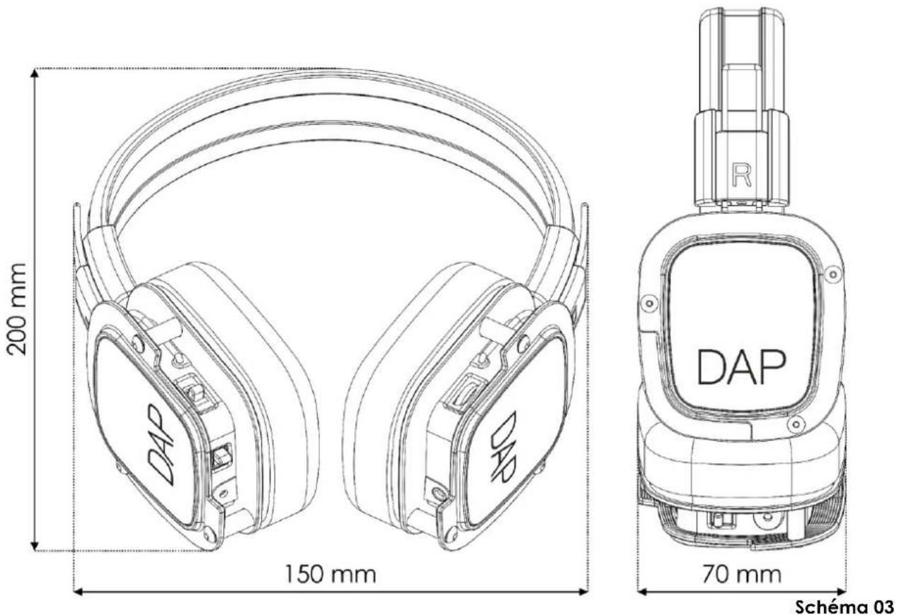 DAP-Audio Silent Disco Headphones - Dimensions - 1