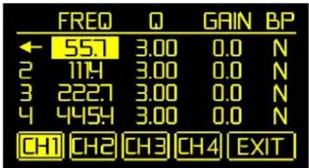 DAP-Audio CA-4500 - EQ SETTING (réglage de l'égalisation) - 2