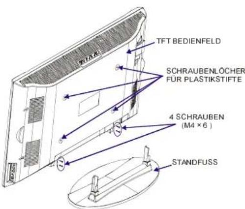 DUAL DTFT 27-2 N - Wandmontage des TFT-Fernsehgeräts - 1