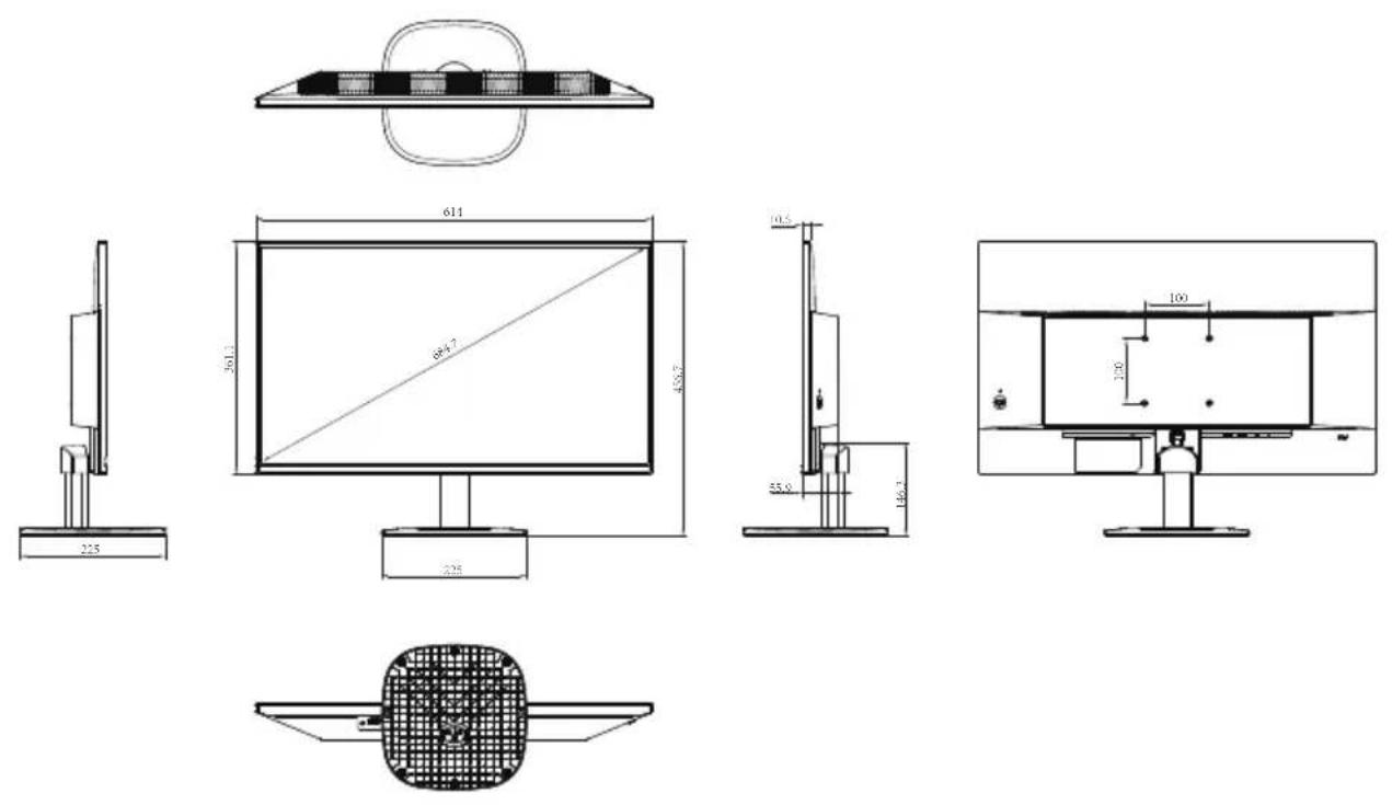 COOLER MASTER GA2711 - Dimensions externes du produit - 1