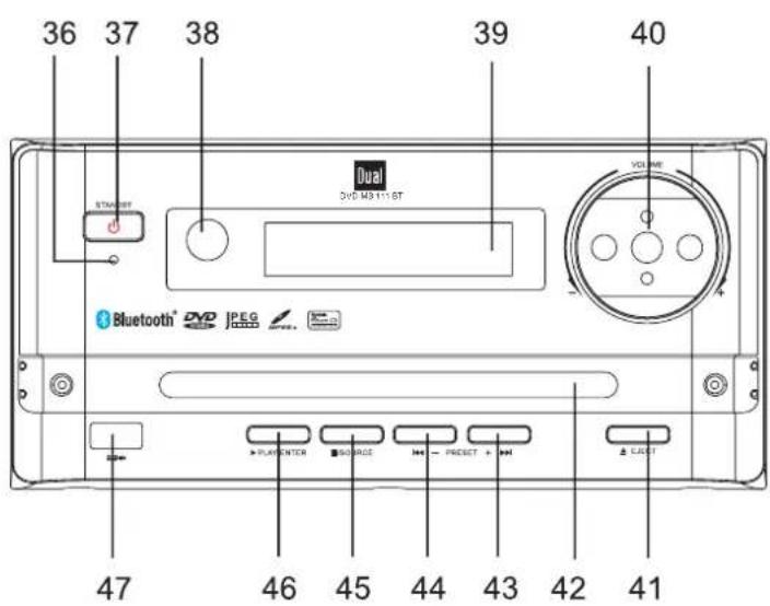 DUAL DVD-MS 111 BT - Les éléments de commande sur l'appareil - 1