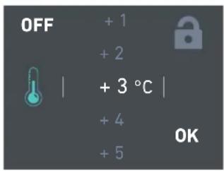 OFF +1 +2 +3 °C | +4 +5 OK