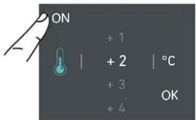ON + 1 + 2 | °C + 3 + 4 OK