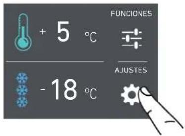 + 5 °C - 18 °C FUNCTIONES AJUSTES