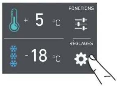 + 5 °C -18 °C FONCTIONS RÉGLAGES