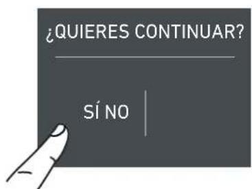 ¿QUIERES CONTINUAR? SÍ NO