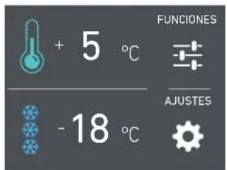 + 5 °C -18 °C FUNCIONES AJUSTES