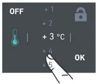 OFF + 1 + 2 + 3 °C + 4 + 5 OK