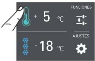 + 5 °C -18 °C FUNCTIONES AJUSTES