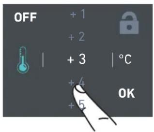 OFF + 1 + 2 + 3 | °C + 4 + 5 OK
