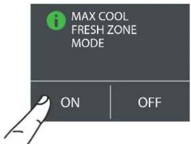 MAX COOL FRESH ZONE MODE ON OFF