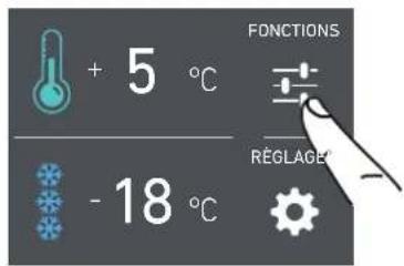 + 5 °C - 18 °C FONCTIONS RÉGLAGE